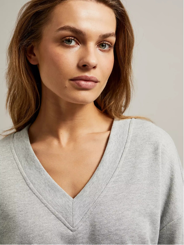 Moodo Damen-Sweatshirt grau meliert