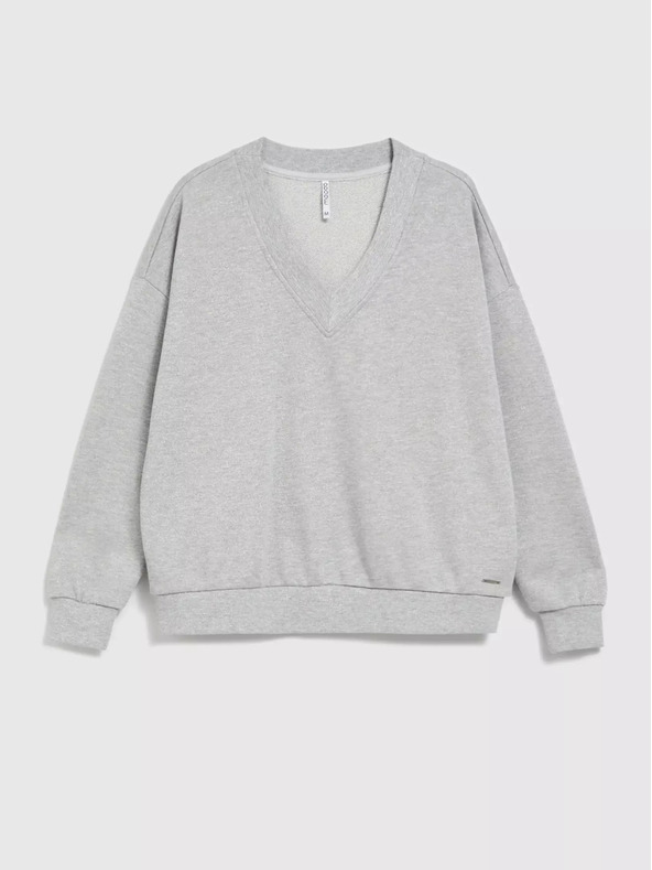 Moodo Damen-Sweatshirt grau meliert