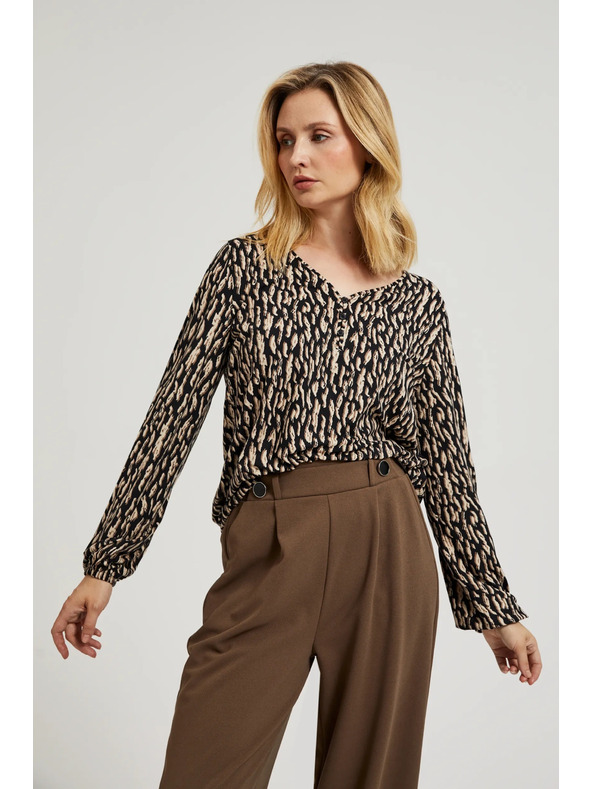 Moodo Damen-Langarmshirt mit Muster
