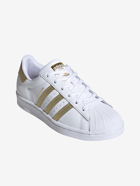 adidas Originals Gold-weiße Damen Ledersneaker adidas Originals Superstar