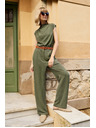 Moodo Khaki Overall mit Gürtel