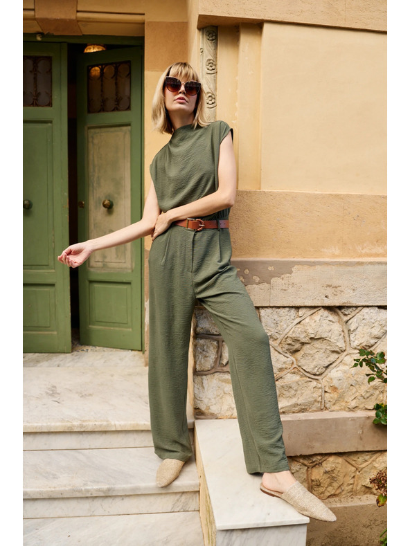 Moodo Khaki Overall mit Gürtel