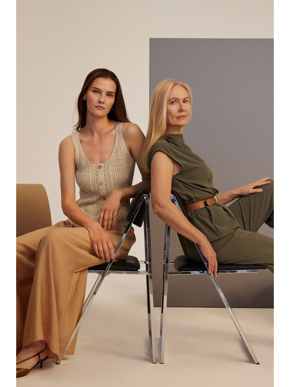 Moodo Khaki Overall mit Gürtel