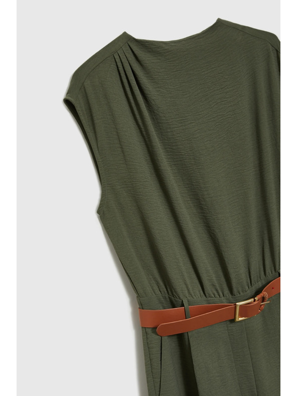 Moodo Khaki Overall mit Gürtel