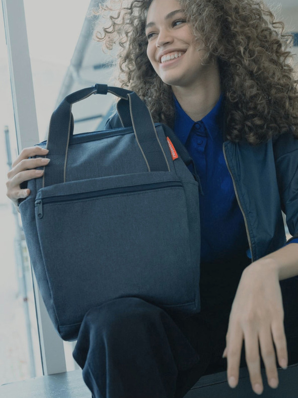 Reisenthel Dunkelblauer Jeans-Rucksack und Tasche 2-in-1 Reisenthel Allrounder R Herringbone Dark Blue