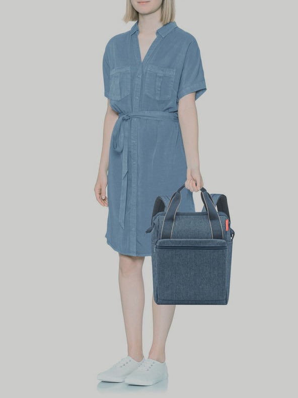 Reisenthel Dunkelblauer Jeans-Rucksack und Tasche 2-in-1 Reisenthel Allrounder R Herringbone Dark Blue