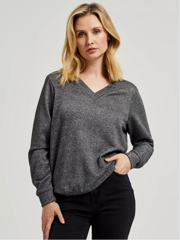 Moodo Damen-Pullover - grau meliert