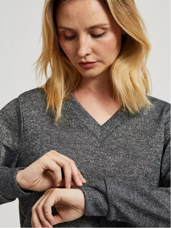 Moodo Damen-Pullover - grau meliert