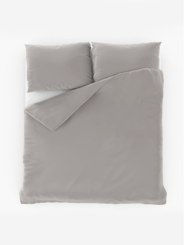 Kvalitex Satin-Bettwäsche Luxury Collection 140x200, 70x90cm hellgrau von Qualitex