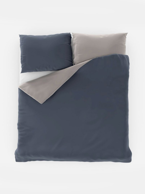 Kvalitex Satin-Bettwäsche LUXURY COLLECTION 1+2, 240x200, 70x90cm dunkelgrau / hellgrau