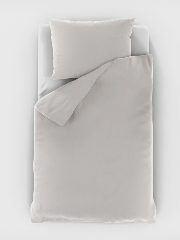 Kvalitex Verlängerte Musselin-Bettwäsche 140x220, 70x90cm Creme Kvalitex