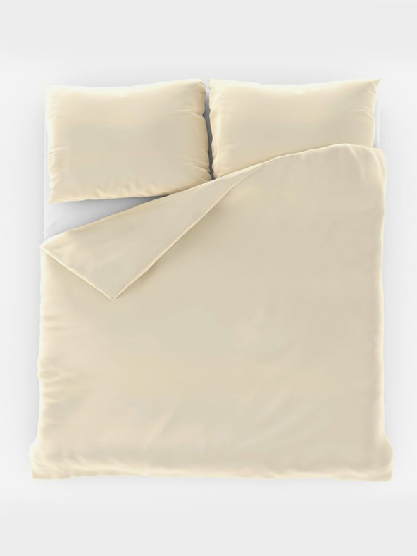 Kvalitex Satin Französische Bettwäsche LUXURY COLLECTION 1+2, 200x200, 70x90cm Creme