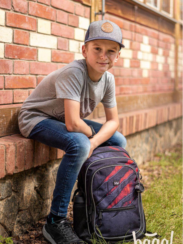 BAAGL  Grau 3er Set Core Lava: Rucksack, Mäppchen, Tasche Baagl