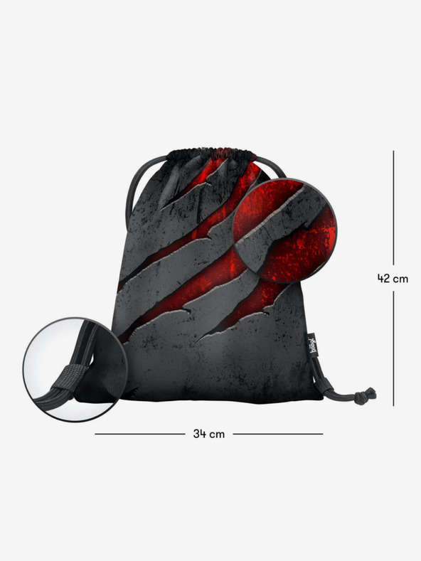 BAAGL  Grau 3er Set Core Lava: Rucksack, Mäppchen, Tasche Baagl