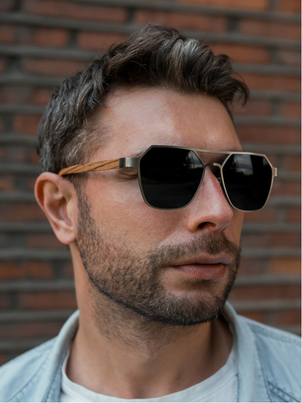 VEYREY VeyRey Sonnenbrille Orkat polarisiert Oval Schwarz Gläser Universal