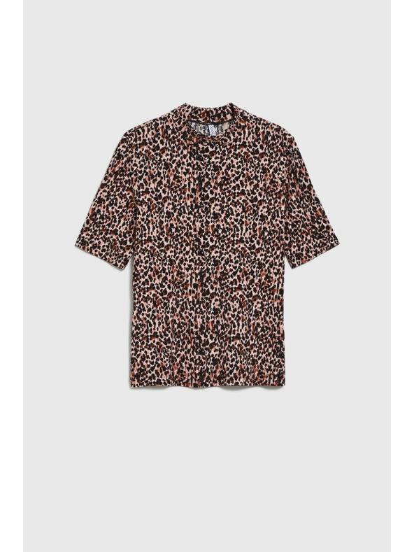 Moodo Gemusterter Top mit Stehkragen Moodo