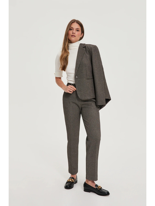 Moodo Weißer Rollkragenpullover mit 3/4-Ärmeln Moodo