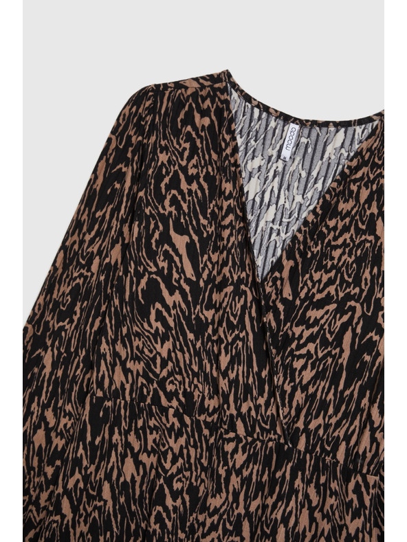 Moodo Braun gemustertes Kleid Moodo
