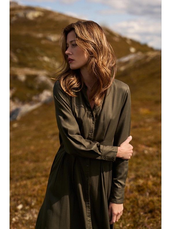 Moodo Khaki Blusenkleid Moodo