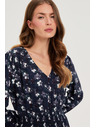 Moodo Dunkelblau Blusenkleid Moodo