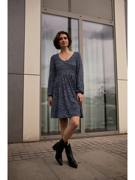 Moodo Blau gemustertes Kleid Moodo