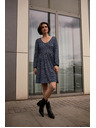 Moodo Blau gemustertes Kleid Moodo