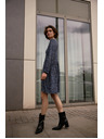 Moodo Blau gemustertes Kleid Moodo