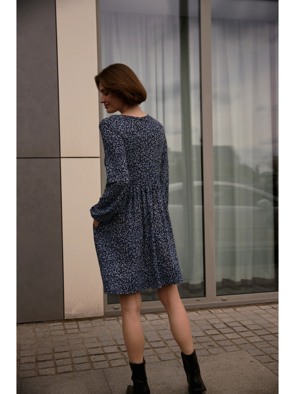 Moodo Blau gemustertes Kleid Moodo