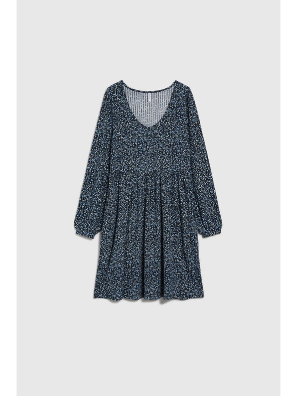 Moodo Blau gemustertes Kleid Moodo