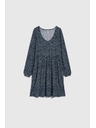Moodo Blau gemustertes Kleid Moodo