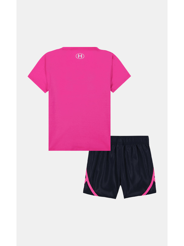 Under Armour Mädchen Set Under Armour UA LOGO WOVEN SHORT SET-PNK