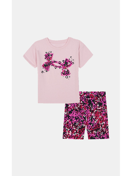 Under Armour Mädchen Set Under Armour UA PRINTED BIKE SHORT SET-PNK