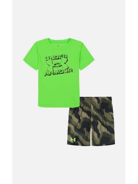 Under Armour Jungen Set Under Armour UA TECH PRINTED SS SHORT SET-GRN