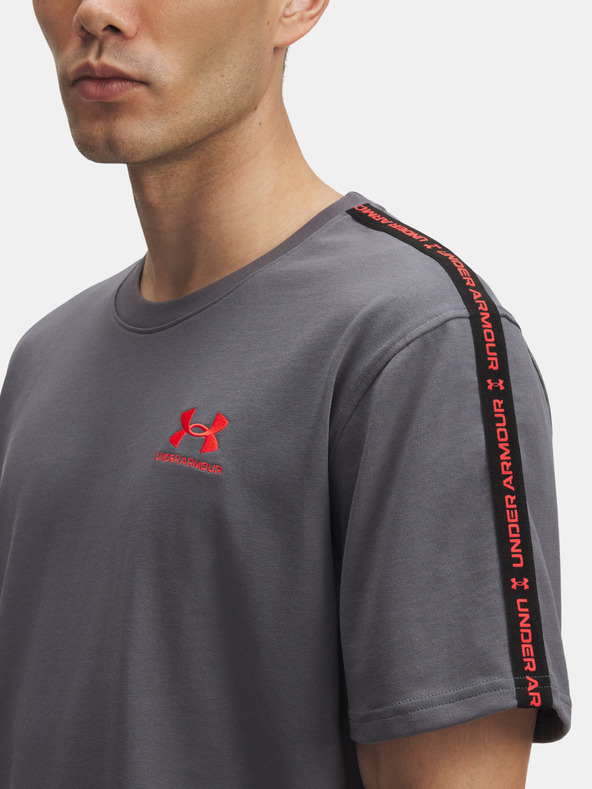 Under Armour Herren T-Shirt Under Armour UA Icon HWT Tee Taping-GRY