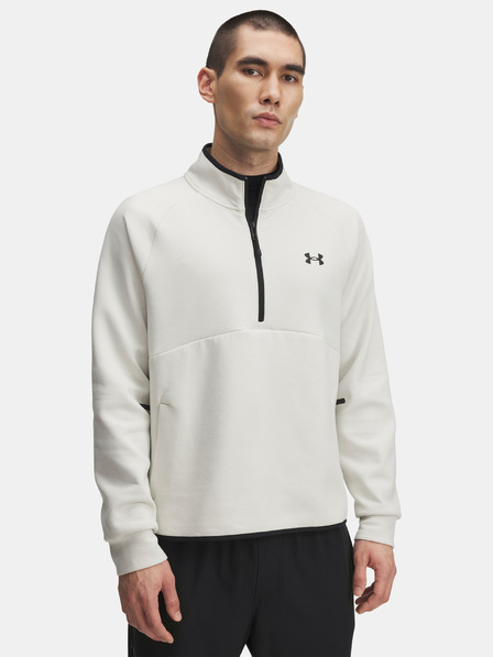 Under Armour Herren Sweatshirt Under Armour UA Unstoppable Flc Half Zip-WHT