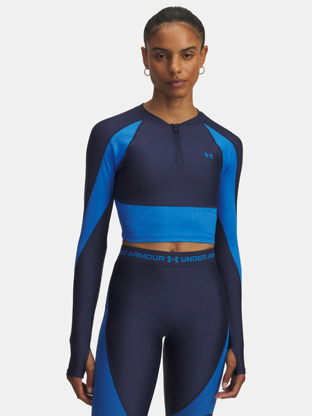 Under Armour Damen-T-Shirt Under Armour UA HG Rib 1/4 Zip-BLAU