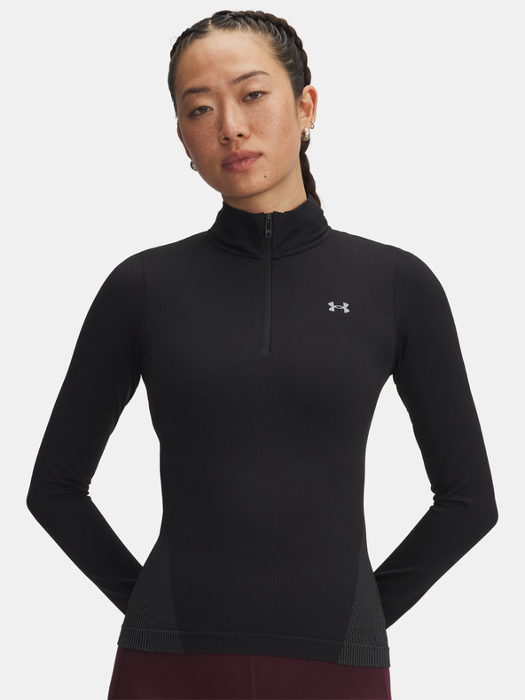 Under Armour Damen-T-Shirt Under Armour UA Vanish Seamless 1/4 Zip-SCHWARZ