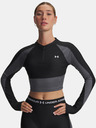 Under Armour Damen-T-Shirt Under Armour UA HG Rib 1/4 Zip-SCHWARZ