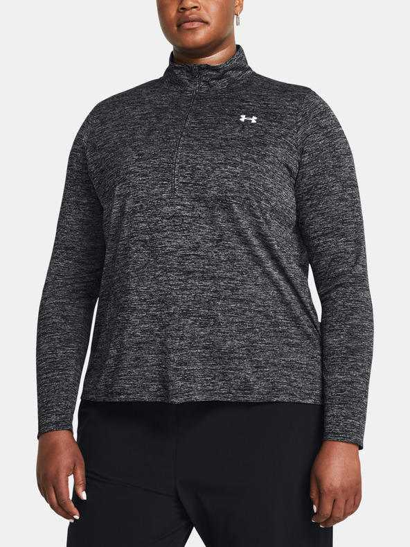 Under Armour Damen-T-Shirt Under Armour Tech 1/2 Zip - Twist&-SCHWARZ