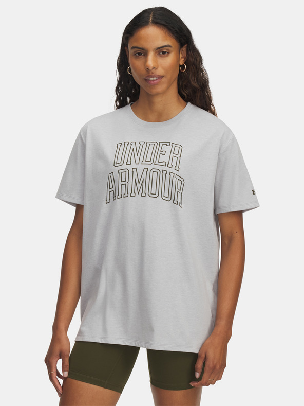 Under Armour Damen T-Shirt Under Armour Rival OS Campus Tee-GRY
