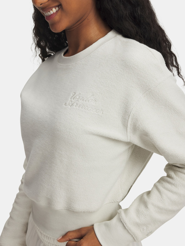 Under Armour Damen-Sweatjacke Under Armour Icon Terry Varsity Crew-WHT