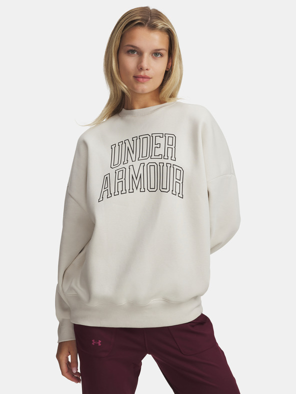 Under Armour Damen Sweatjacke Under Armour Rival Flc OS Varsity Crew-WHT