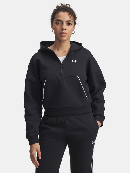 Under Armour Damen Sweatjacke Under Armour Rival Flc Piped HZ Hoodie-BLK