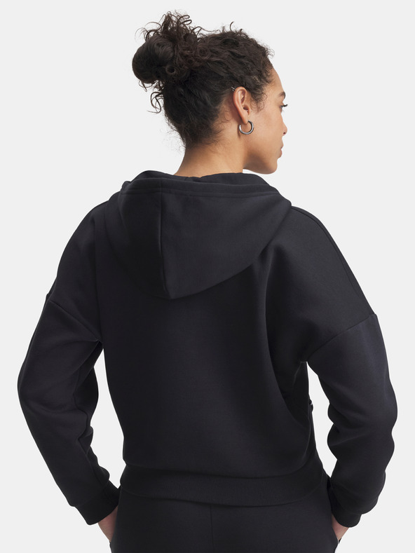 Under Armour Damen Sweatjacke Under Armour Rival Flc Piped HZ Hoodie-BLK