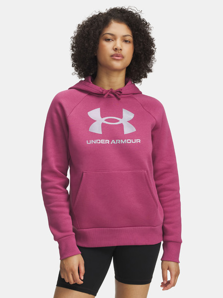 Under Armour Damen Hoodie Under Armour UA Rival Flc Shimmer Hdy-RED