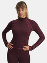 Under Armour Damen T-Shirt Under Armour UA ColdGear Textured 1/2 Zip-RED