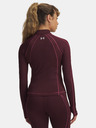 Under Armour Damen T-Shirt Under Armour UA ColdGear Textured 1/2 Zip-RED