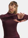 Under Armour Damen T-Shirt Under Armour UA ColdGear Textured 1/2 Zip-RED