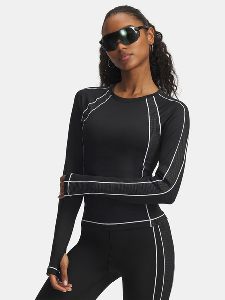 Under Armour Women's T-Shirt Under Armour UA ColdGear Textured Crew-BLK