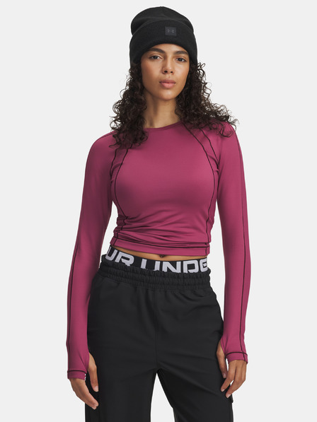 Under Armour Damen T-Shirt Under Armour UA ColdGear Textured Crew-RED